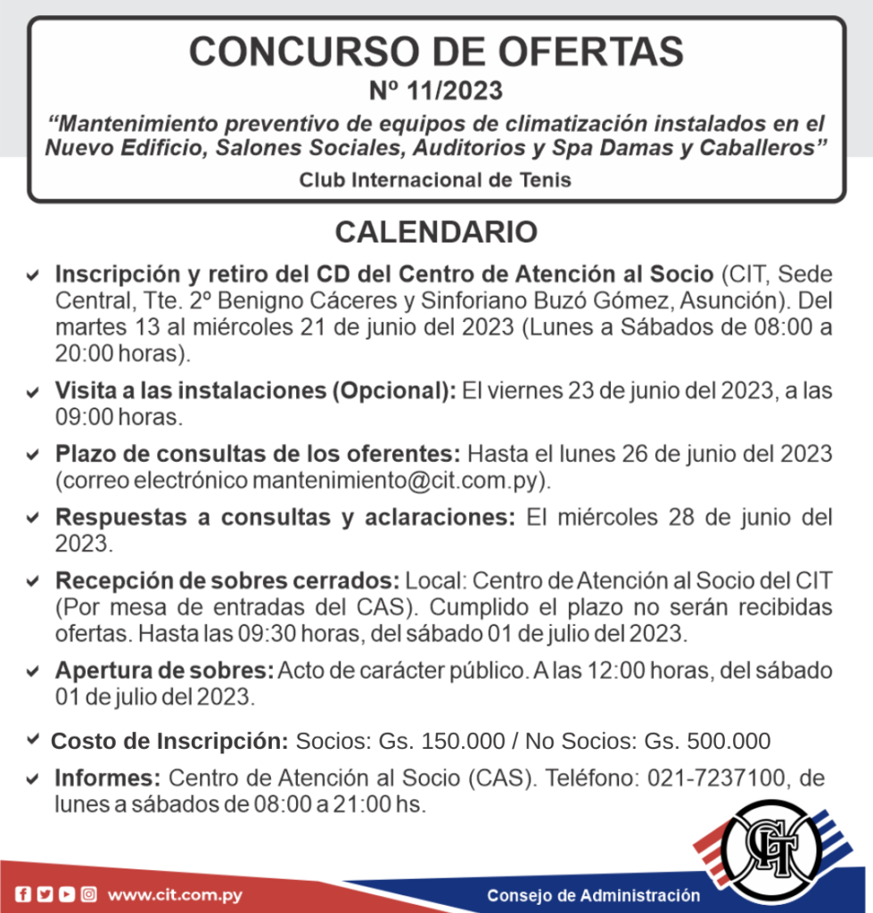 Costo de Inscripciòn Socios gs. 150.000 No Socios Gs. 500.000 (5)