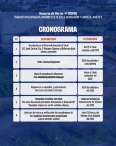 Cronograma del Concurso N°17
